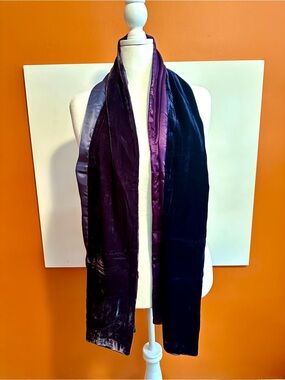 Coldwater Creek Luxe Velvet & Satin Colorblock Scarf